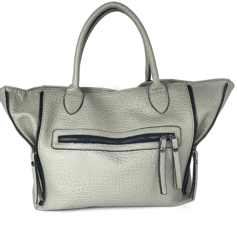 Charming Charlie Gray Multi Zipper Purse‎